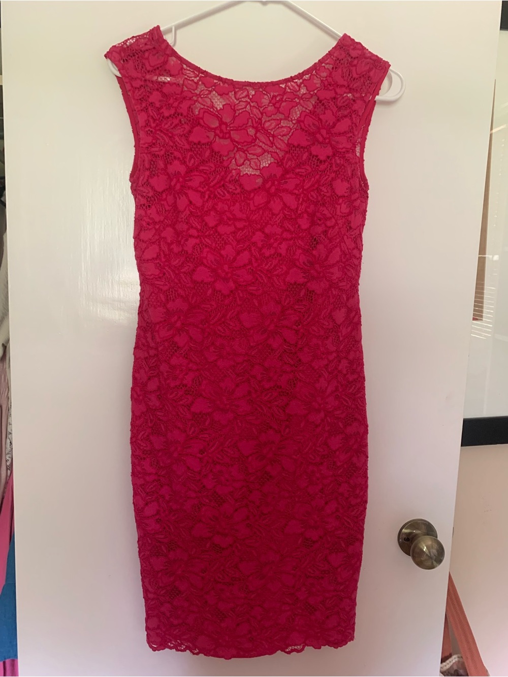 Calvin Klein Hot Pink Lace Midi Dress